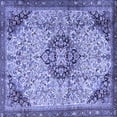 thumbnail image 1 of Ahgly Company Indoor Square Medallion Blue Traditional Area Rugs, 5' Square, 1 of 4