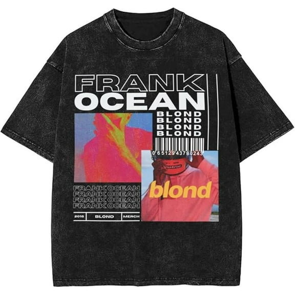 Ocean Washed TShirts Men Tops Casual Frank Vintage Cotton T-Shirt Crewneck Short Sleeve Oversize Tee Shirt