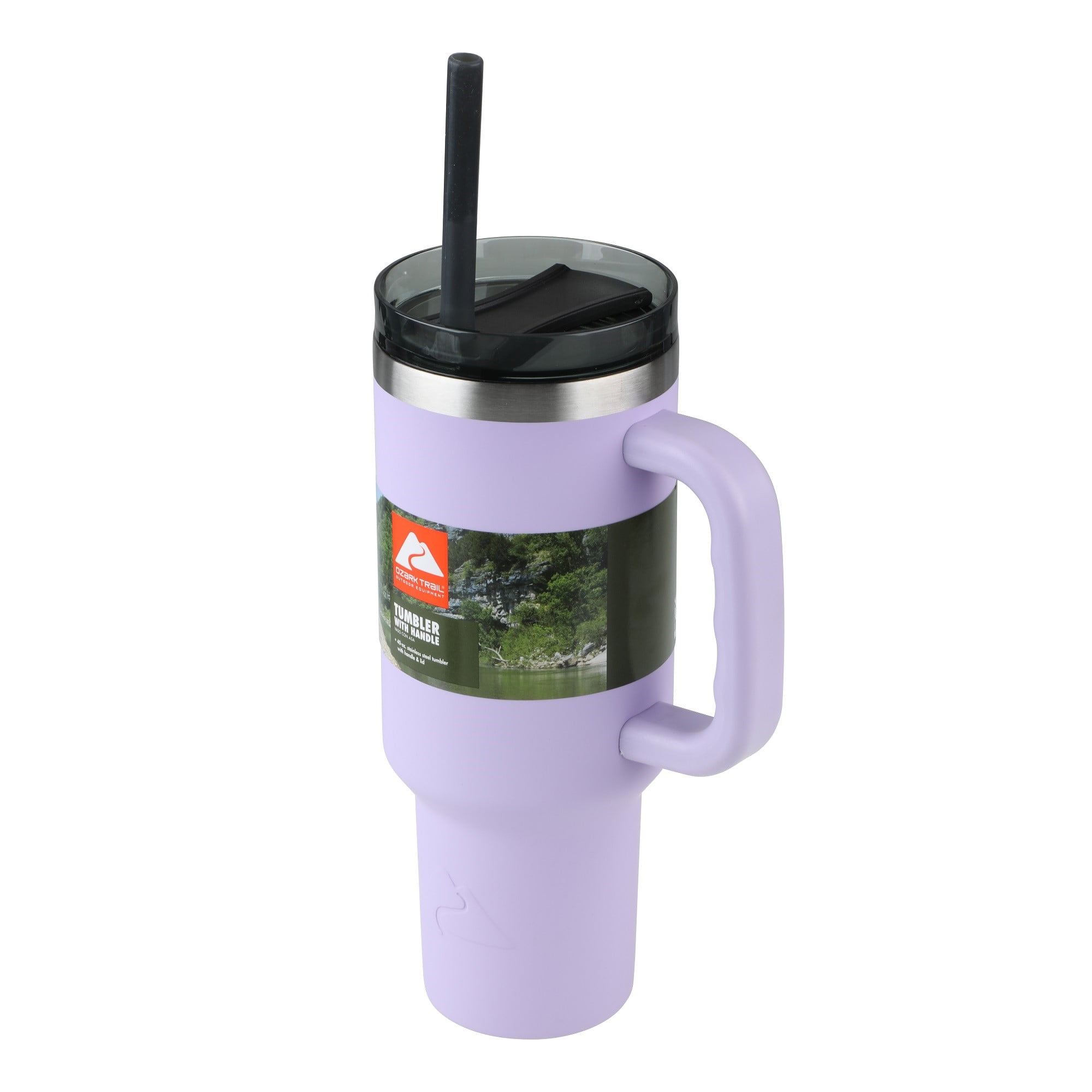 Ozark Trail 40 oz Stainless Steel Insulated Tumbler with Handle, Purple