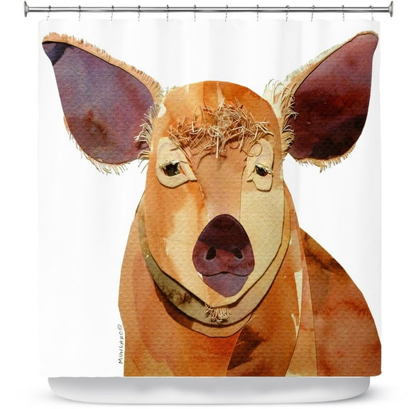 Shower Curtains 70" x 93" from DiaNoche Designs by Marley Ungaro - Pig
