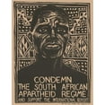thumbnail image 2 of Rachael Romero 12x14 Gold Ornate Wood Frame and Double Matted Museum Art Print Titled - Condemn the South African Apartheid Regime and Support the International Boycott (1976), 2 of 4