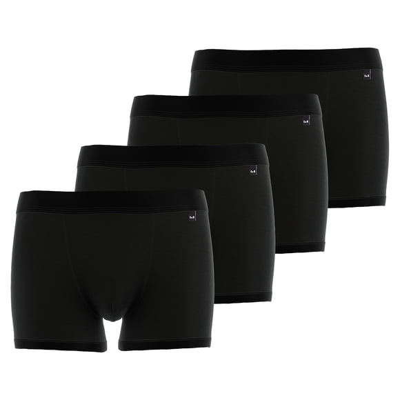GÖTZBURG calzoncillos bóxer para hombre, pack de 4 - X-lastic, ropa interior, pantalón, logotipo, color liso Negro 3XL (XXX-Large)
