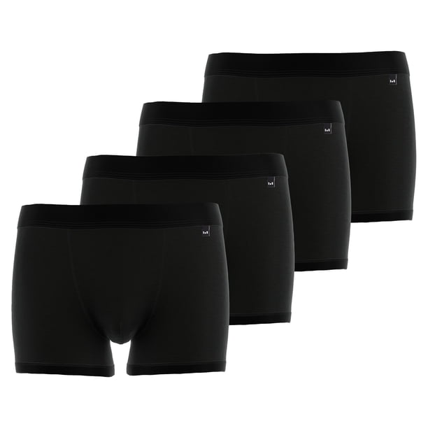 GÖTZBURG calzoncillos bóxer para hombre, pack de 4 - X-lastic, ropa interior, pantalón, logotipo, color liso Negro XL (X-Large)