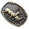 thumbnail image 2 of Western Cowboy Belt Buckle - Patriotic American Flag Deerhide Belt,Punk Belt Buckle,Men's and Women's Western Belt Buckle, 2 of 5