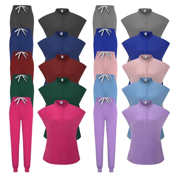 PIWHJQK Women Workwear Set Nurse Work Set Women Nurse Workwear Set Separates Workwear Top And Pants Outfit Outfits Set
