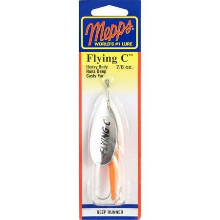 Mepps Flying C Treble Hook Inline Spinner Hot Orange with Gold Blade