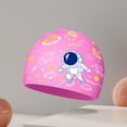 thumbnail image 2 of Huowey Toddler Kids Sun Hats Swim Caps Baby Waterproof Bathing Caps Children Cartoon Swimming Hat For Long Short Hair Kids Boys Girls Bucket Hats,Pink,One Size, 2 of 3