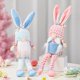 thumbnail image 2 of Farfi Muñeco de peluche de Pascua Orejas de conejo Barba blanca/trenza Decoración del hogar de patas largas Feliz Pascua Mesa Gnomo sin rostro Adorno de peluche Suministros para fiestas, 2 of 5