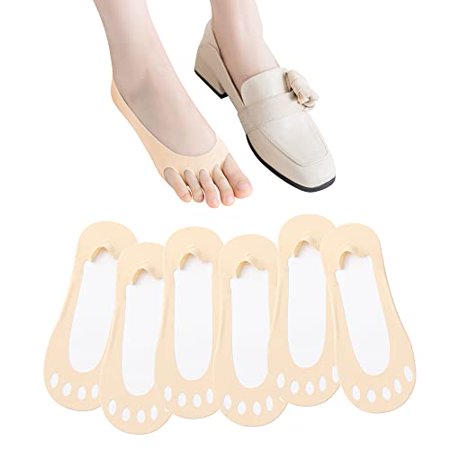 

Christmas GiftsNo Show Socks for Women Open Toe Socks Breathable Split Toe 5 Finger Socks Invisible Socks(6 Pairs)