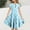 Blue, variant on Eltusu Summer Casual Dresses for Girls, Crewneck Ruffle Sleeve Short Sleeve Printed Kids Dresses Pink Size 8 T