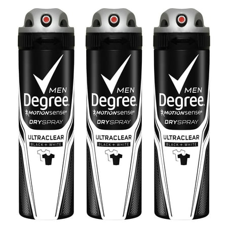 Degree Men Antiperspirant Deodorant Dry Spray UltraClear Black+White 3.8 oz 3 count