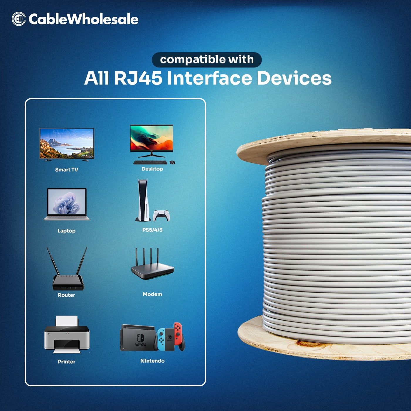 CableWholesale Bulk Shielded Foil Twisted Pair Cat6a Ethernet Cable, Stranded, Spool, Gray - 1000 ft.