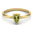 thumbnail image 2 of Peridot 6x4mm Pear Shape 925 Sterling Silver Gold Vermeil Valentines Day Gifts Ring, 2 of 4