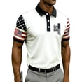 thumbnail image 2 of Men's US 250th Anniversary 3D Print Polo Shirt with Dynamic Graphic Design and Flag Motif Featuring Short Sleeve Turn-Down Collar Beige L, 2 of 4