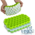 thumbnail image 1 of Suministros de herramientas de barra de cocina Bacà Hexagonal Silicona Glaç Con Tapa, Libre de BPA, 2 Moldes & Moldes; Glaç Cantidad de 74 Bandejas Ormromra JH-0034, 1 of 4