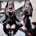thumbnail image 1 of Disfraz de monja vampiro, disfraz de Halloween para adultos, estilo gótico oscuro cruzado, cosplay para juego de rol, 1 of 5