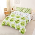 thumbnail image 2 of Erosebridal Green Frog Queen Comforter Set for Kids, Cute Cartoon Animal Bedding Comforter Set, 3-Piece, 2 of 6