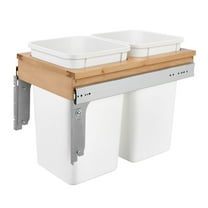 Rev-A-Shelf Top Mount Double Pullout Under Cabinet Trash Can, 27 Qt, 4WCTM-15DM2-343-FL
