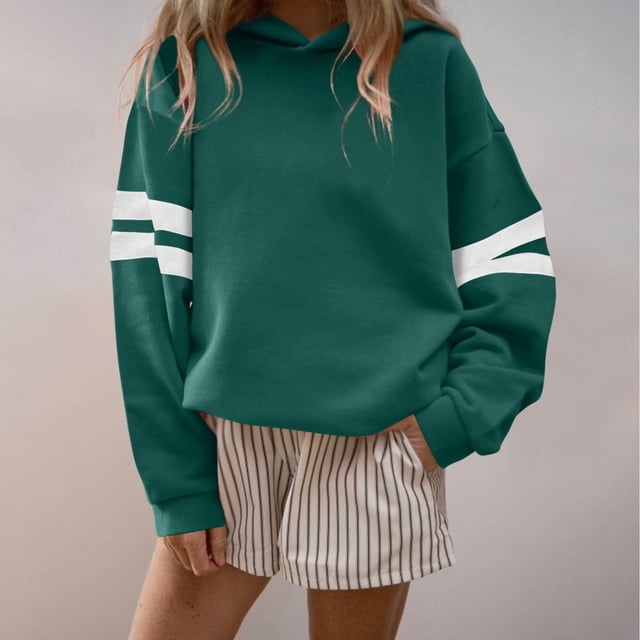 mfyjkho Tops Elegantes Para Mujer, Blusa Holgada Con Capucha Y Manga Larga Para Mujer, Estilo Informal, Lisa, A La Moda Tops Para Salir L