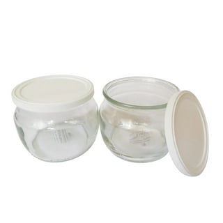 Tessco Yogurt Container Lids Canister Not Included Clear Plastic Jar  Replacement Covers Compatible with Oui Jars(24 Pieces)
