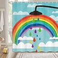 thumbnail image 6 of Funny Rainbow Shower Curtain for Kids, Colorful Rainbow White Cloud on Blue Sky Bathroom Curtains, Cute Creative Kids Cartoon Fabric Shower Curtain Sets with hooks 72X72 Inches, 6 of 6