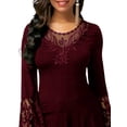thumbnail image 3 of Gvmfive Women Lace Long Sleeve Asymmetric Tops Blouse, 3 of 5
