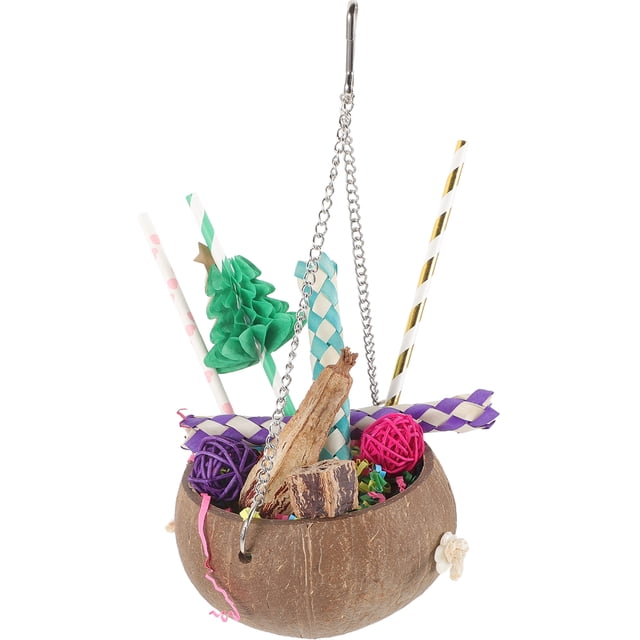 1 Set of Handmade Bird Chewing Toy Hanging Bird Shredding Toy Bird Cage Hanging Plaything
