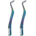 thumbnail image 1 of 2 Pcs Pinces à Cils Outils d'Application de Cils Pince à Extension de Cils Pinces en Acier Inoxydable avec Peigne, 1 of 8