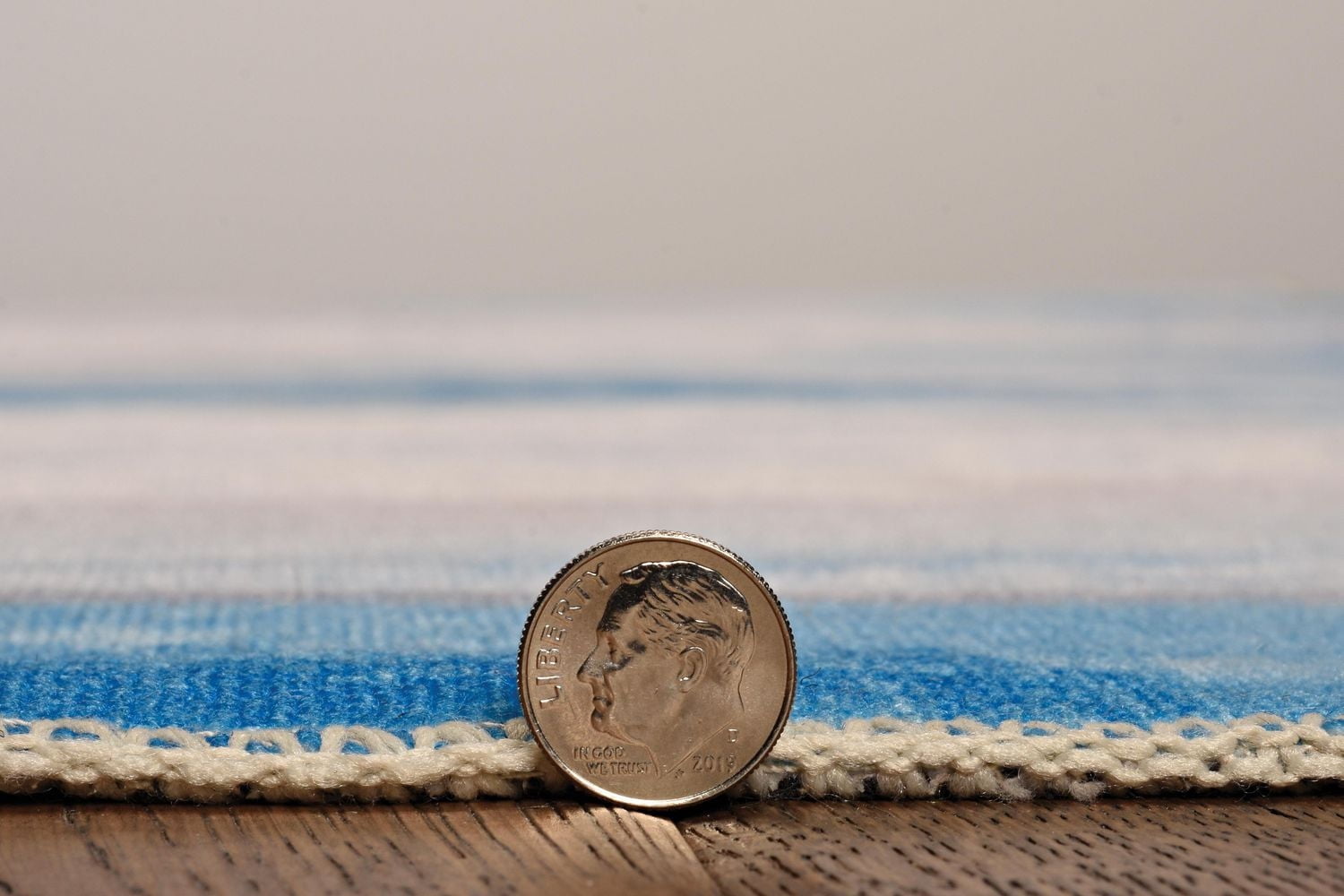 Tiana 5' x 7' Washable Area Rug, Ivory and Blue