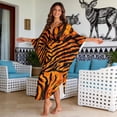 thumbnail image 2 of XYZCANDO Tiger Stripes Women's Long Kaftan Dress Flowy Maxi Dress Beach Cover Up Loose Fit Batwing Sleeve Swimsuit Cover Ups Hawaiian Robe Vacation Outfits Elegant Gown Top Night Dress, 2 of 7