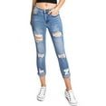 thumbnail image 2 of Wax Jean Women's Juniors Classic High Rise Capri Jeans (5, Medium Denim), 2 of 4