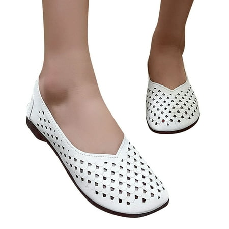 

eczipvz Womens Shoes Dressy Casual Women s Knitted Flat Shoes Comfort Loafers Women Footwear Slip On Casual Breathable Mesh Walking Shoes White