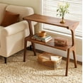 thumbnail image 2 of Fnova Table d'Extrémité Étroite Tables d'Appoint Modernes Table de Canapé en Bois avec Tablette de Rangement, Table de Chevet Style Ferme, Assemblage Facile, Table d'Angle, Table à Boissons pour Salon, Chambre, Table de Nuit, 2 of 15