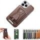 thumbnail image 2 of Adecuado para iPhone15 Series Invisible plegable soporte magnético tarjeta bolsa teléfono caso para iPhone 14 13 Pro Max (marrón oscuro, para iPhone14Pro), 2 of 4