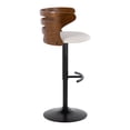thumbnail image 5 of Cosi Adjustable Bar Stool, Chrome Bar Stools, Bar Chairs, Swivel Bar Stools, Bar Stools Set of 2 (Walnut Wood, Cream), 5 of 6