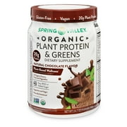 Spring Valley Organic Plant Protein & Greens Dietary Supplement, Natural Chocolate Flavor, 24.7 oz