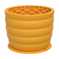 JoyMoreHome Cat Dog Slow Feeder Lick Bowl with Suction Cup, Honeycomb Cat Dog Bowl, Non-Slip Cylindrical Pet Licking Bowl for Pet Feed, BPA Free Silicone Bowl for Small to Large Cat Dog