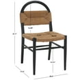thumbnail image 3 of SAFAVIEH Ottilie Farmhouse Dining Chair, Black/Natural (19.5 in. W x 18.7 in. D x 36.6 in. H), 3 of 12