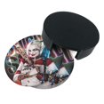 thumbnail image 3 of Animated Harley Quinn Round Coaster Set Of 6 Tabletop Protection Mats Leather Drink Cup Coasters Kitchen Coffee Decor, 3 of 8