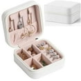 thumbnail image 2 of CNKOO Travel Jewelry Organizer,Mini Portable Jewelry Box,Leather Jewellery Ring Organizer Case Storage for Rings Earrings & Necklace for Women Girls,White, 2 of 7