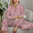thumbnail image 6 of Daiia Cute Love for Women's Long-Sleeved Pajama Set – Soft & Comfortable Sleepwear Button-Up Pajamas Cozy Lounge Wear-X-Large, 6 of 7