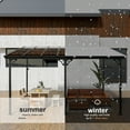 thumbnail image 4 of BaPiPro 10'x14' Hardtop Gazebo, Outdoor Wall-Mounted Aluminum Pergola with Sun Panels for Garden, Patio, Backyard, Gray, 4 of 7