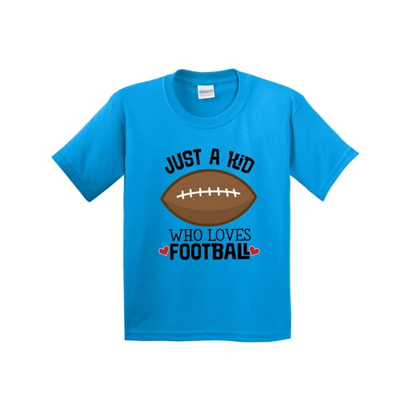 Inktastic Football Fan Just a Kid Youth T-Shirt