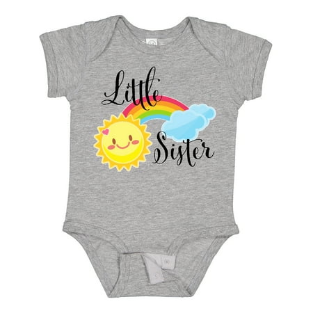 

Inktastic Little Sister- Sun and Rainbow Gift Baby Girl Bodysuit