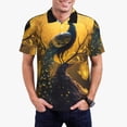 thumbnail image 1 of Balery Elegant Gold Leaf Peacock Camisa Polo de Hombre con Estampado, de Manga Corta y Tejido Medio, Camisa Tipo Golf Polo-3X-Large, 1 of 6