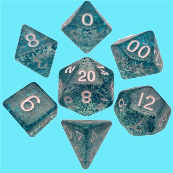 10 mm 7 Set Mini Ethereal Light Blue with White Numbers