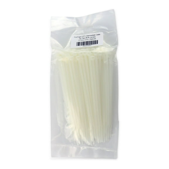 FindTape Intermediate Cable Zip Ties (40 lb. tensile): 0.14 in. x 5 in. (Natural)