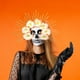 thumbnail image 5 of Fiudx Diadema de Calavera de Halloween, Diseño Floral de Festival Fantasma, Rosa Multicolor, Accesorio de Fiesta Cómodo, Fácil de Usar, Perfecto para Bailes de Máscaras, Tamaño 33 X 25 X 4 Cm, 5 of 6