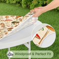 thumbnail image 5 of Colorful Mushroom Assortment Beige Pattern Round Fitted Tablecloth with Elastic Edge,Dining Table Cover Waterproof,Outdoor Round Tablecloth for Camping,Dining,Indoor and Outdoor, 5 of 7