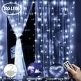 thumbnail image 3 of LINLIN LED Curtain Lights,3m*3m 300LED LEDs Window Curtain Fairy Lights,USB Copper Wire Lights,8 Modes String Lights with Remote Control for Party Wedding Home Garden Christmas Decoration, 3 of 8